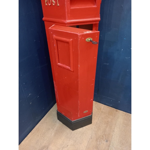 643 - Wooden painted post office box {H 155cm x W 50cm x D 50cm}.