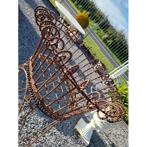 700 - Good quality wrought iron plant stand. {100 cm H x 46 cm W x 40 cm D}.