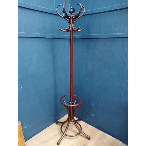 691 - Early 20th C. Bentwood coat and hat stand {H 196cm x D 70cm}.