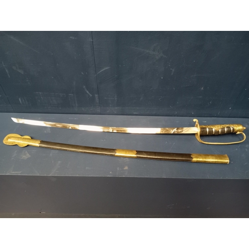 711 - Brass and metal military sword