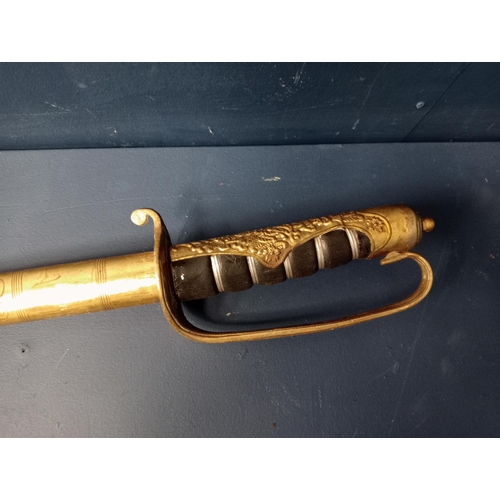 711 - Brass and metal military sword