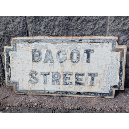 739 - 19th C. cast iron Bagot Street road sign {H 36cm x W 71cm}.