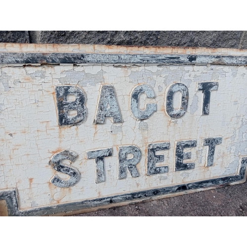 739 - 19th C. cast iron Bagot Street road sign {H 36cm x W 71cm}.