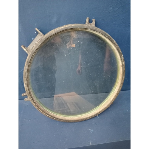 745 - 19th C. Cast iron ship's porthole. {D 7cm x Dia 48cm}.