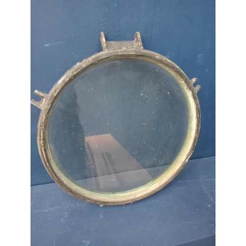 745 - 19th C. Cast iron ship's porthole. {D 7cm x Dia 48cm}.