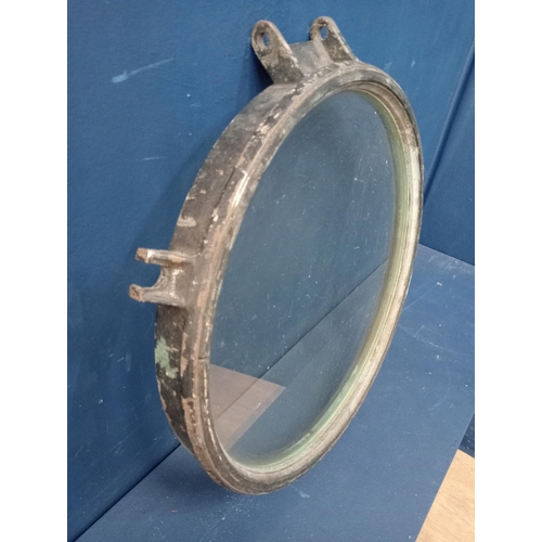 745 - 19th C. Cast iron ship's porthole. {D 7cm x Dia 48cm}.