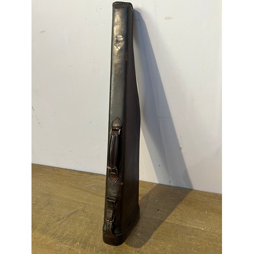 263 - Leather leg of mutton gun case. {H 75cm x W 20cm x D 7cm }.