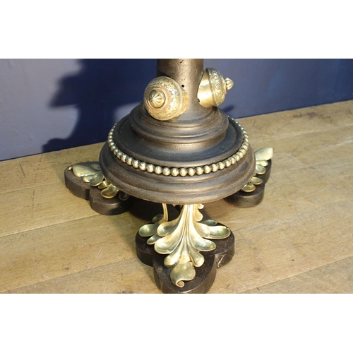 699 - 19th decorative brass Lectern on spiral column and four ornate feet {Front H 15cm x Back H 139cm x W... 