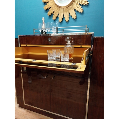 100 - Ralph Lauren Duke rosewood and steel drinks cabinet in the Art Deco. This particular cabinet was cus... 