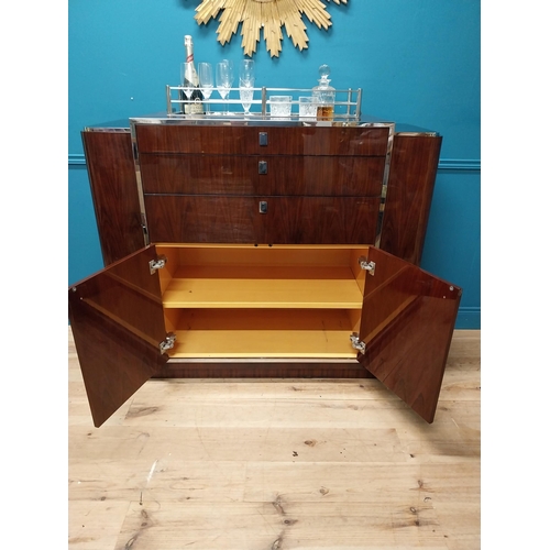 100 - Ralph Lauren Duke rosewood and steel drinks cabinet in the Art Deco. This particular cabinet was cus... 