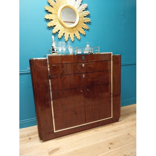 100 - Ralph Lauren Duke rosewood and steel drinks cabinet in the Art Deco. This particular cabinet was cus... 