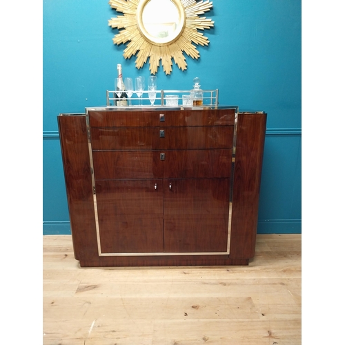 100 - Ralph Lauren Duke rosewood and steel drinks cabinet in the Art Deco. This particular cabinet was cus... 