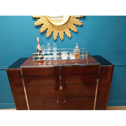 100 - Ralph Lauren Duke rosewood and steel drinks cabinet in the Art Deco. This particular cabinet was cus... 