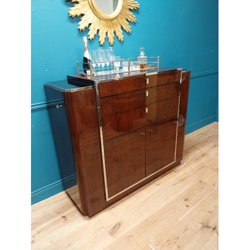 100 - Ralph Lauren Duke rosewood and steel drinks cabinet in the Art Deco. This particular cabinet was cus... 