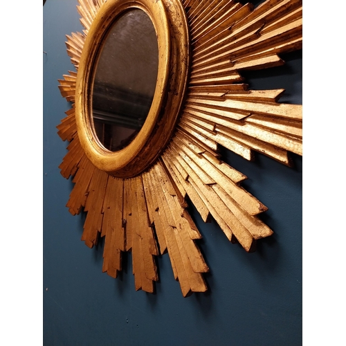 101 - Exceptional quality giltwood sunburst mirror {83cm H x 82cm W}