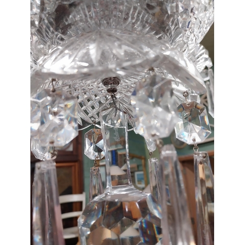 105 - Exceptional quality Waterford eighteen branch cut crystal chandelier. {121 cm H x 76 cm Dia.}.