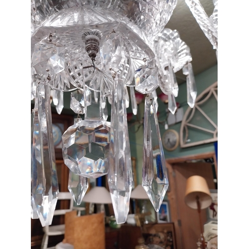 105 - Exceptional quality Waterford eighteen branch cut crystal chandelier. {121 cm H x 76 cm Dia.}.