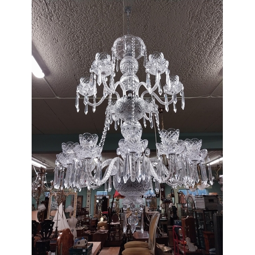 105 - Exceptional quality Waterford eighteen branch cut crystal chandelier. {121 cm H x 76 cm Dia.}.