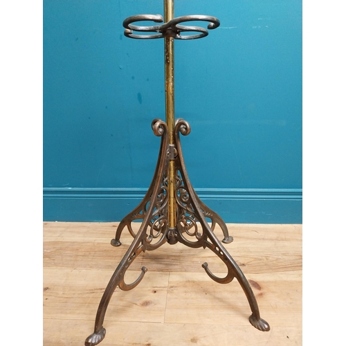 108 - Early 20th C. copper and brass hat and coat stand. {173 cm H x 58 cm Dia.}.