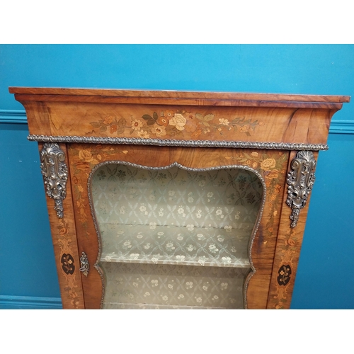 117 - 19th C. walnut side cabinet with single glazed door and decorative mounts. {110 cm H x 84 cm W x 31 ... 