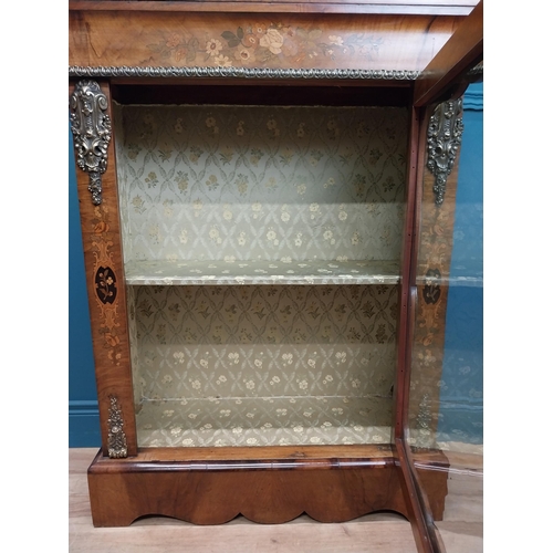 117 - 19th C. walnut side cabinet with single glazed door and decorative mounts. {110 cm H x 84 cm W x 31 ... 