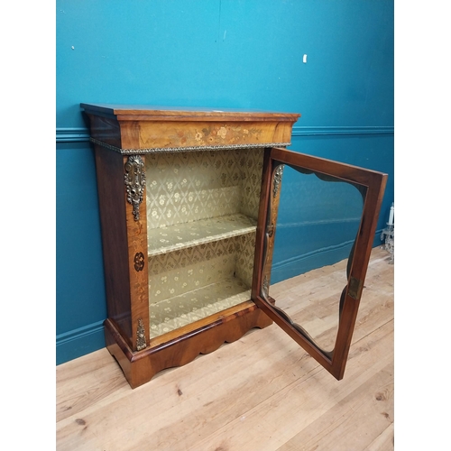 117 - 19th C. walnut side cabinet with single glazed door and decorative mounts. {110 cm H x 84 cm W x 31 ... 