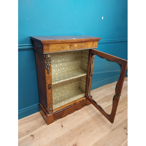 117 - 19th C. walnut side cabinet with single glazed door and decorative mounts. {110 cm H x 84 cm W x 31 ... 