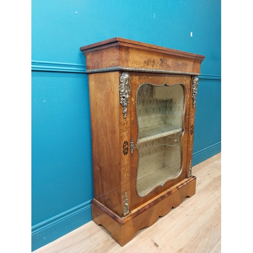 117 - 19th C. walnut side cabinet with single glazed door and decorative mounts. {110 cm H x 84 cm W x 31 ... 