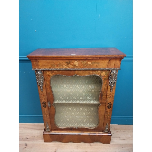 117 - 19th C. walnut side cabinet with single glazed door and decorative mounts. {110 cm H x 84 cm W x 31 ... 