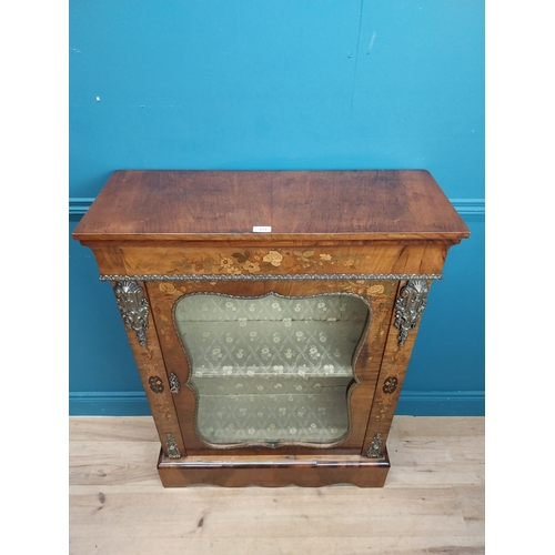 117 - 19th C. walnut side cabinet with single glazed door and decorative mounts. {110 cm H x 84 cm W x 31 ... 