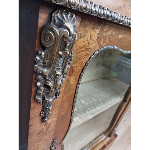 117 - 19th C. walnut side cabinet with single glazed door and decorative mounts. {110 cm H x 84 cm W x 31 ... 