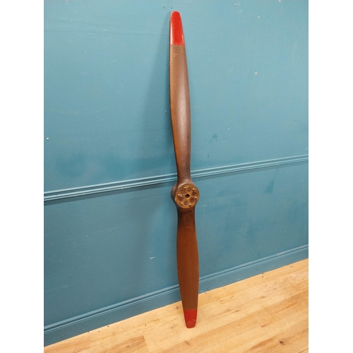 133 - Wooden propellor. {187 cm H x 20 cm W x 10 cm D}.