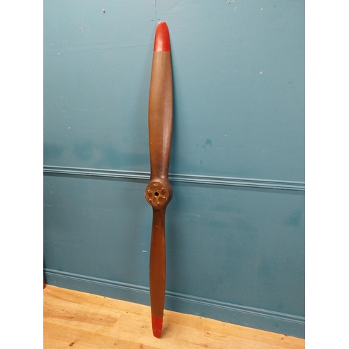 133 - Wooden propellor. {187 cm H x 20 cm W x 10 cm D}.