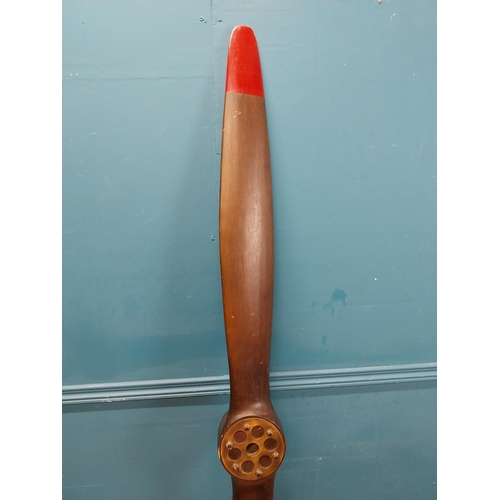 133 - Wooden propellor. {187 cm H x 20 cm W x 10 cm D}.