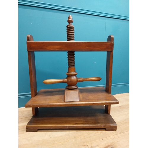 157 - 19th C. oak book press. {67 cm H x 64 cm W x 32 cm D}.