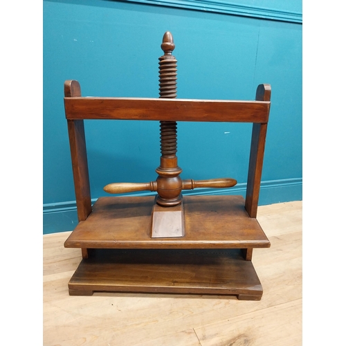 157 - 19th C. oak book press. {67 cm H x 64 cm W x 32 cm D}.