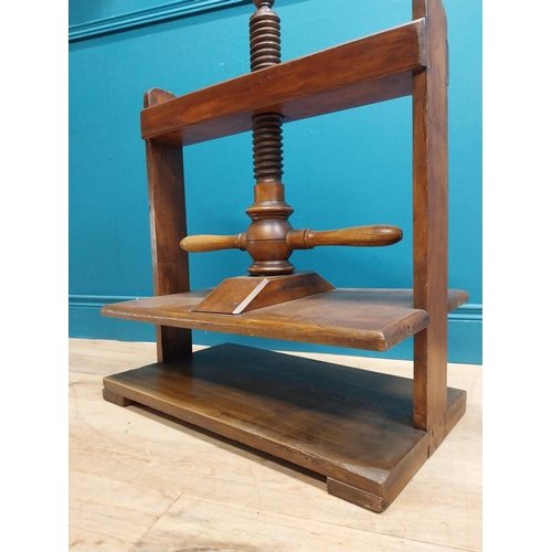 157 - 19th C. oak book press. {67 cm H x 64 cm W x 32 cm D}.