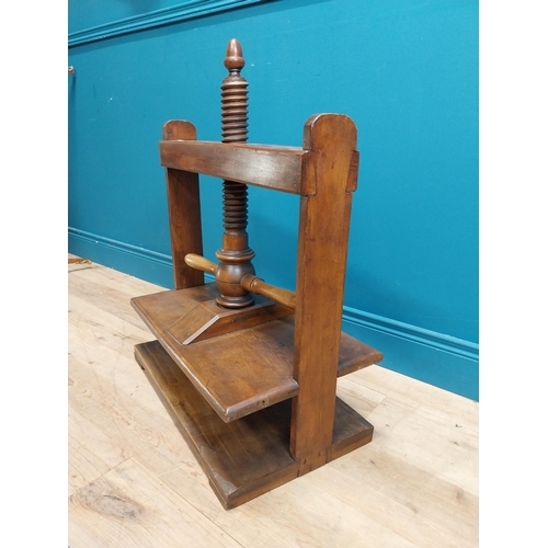 157 - 19th C. oak book press. {67 cm H x 64 cm W x 32 cm D}.