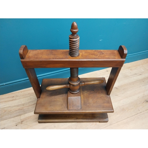 157 - 19th C. oak book press. {67 cm H x 64 cm W x 32 cm D}.