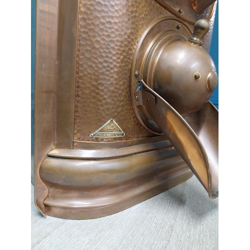 17 - Rare 1940's copper Otto Kind coffee dispenser {90cm H x 41cm W x 40cm D}