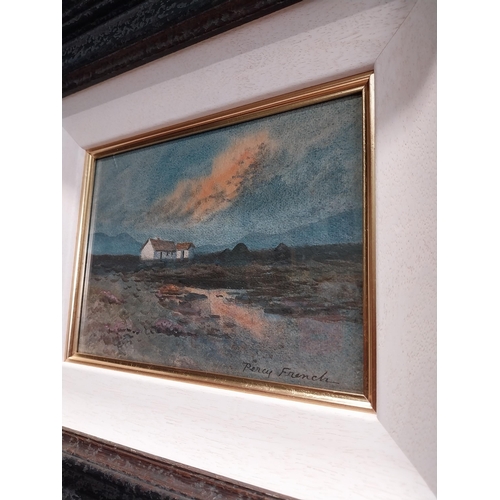 172 - Percy French Connemara Cottage Watercolour. {17 cm H x 23 cm W}.