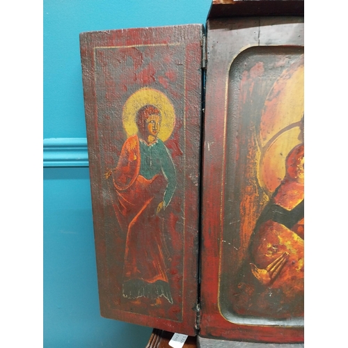 176 - 20th C. wooden Icon. {54 cm H x 87 cm W}.