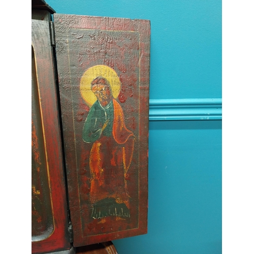 176 - 20th C. wooden Icon. {54 cm H x 87 cm W}.