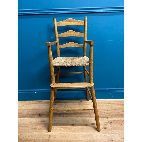 179 - 19th C. ash Child's high chair. {93 cm H x 40 cm W  x 43 cm D}.