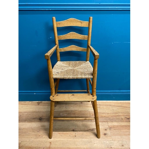 179 - 19th C. ash Child's high chair. {93 cm H x 40 cm W  x 43 cm D}.