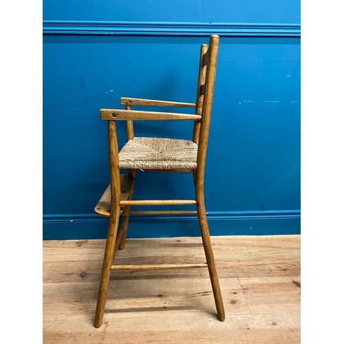 179 - 19th C. ash Child's high chair. {93 cm H x 40 cm W  x 43 cm D}.