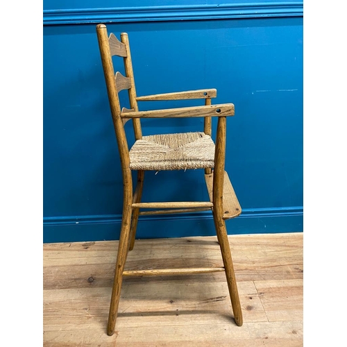 179 - 19th C. ash Child's high chair. {93 cm H x 40 cm W  x 43 cm D}.