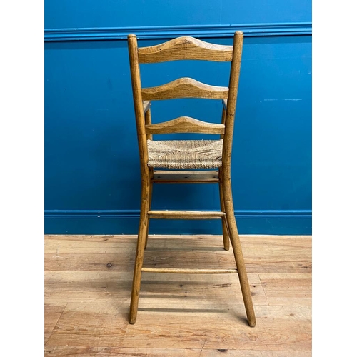 179 - 19th C. ash Child's high chair. {93 cm H x 40 cm W  x 43 cm D}.