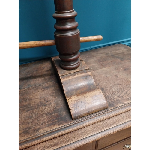 185 - 19th C. oak linen press above chest of drawers with three short drawers above three long graduated d... 