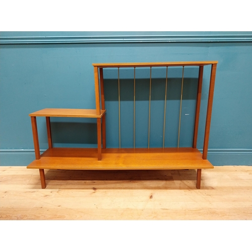 190 - Mid Century teak open bookcase. {81 cm H x 118 cm W x 35 cm D}.